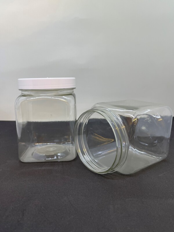 450ml Square Honey Jar, Plastic Cap, No Label