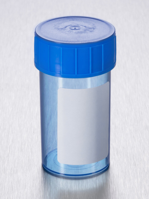 60ml Container, Blue PP, Plain Label, Sterile