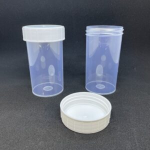180ml Straight Container, PP, Clear, White Screw Cap, Non-sterile