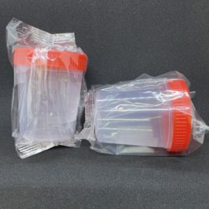 150ml Red Top Pot, PP, Sterile & Individually Wrapped