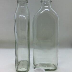 Medical Flat Bottle, White cap, 300ml